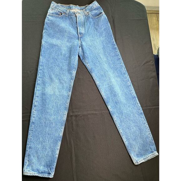 Vintage 80s Levi's 501 (17501-0138) Stonewash High Waisted Straight Leg Jeans 11 - Picture 1 of 16